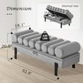 thumbnail image 2 of Jerry & Maggie 52-Inch Ottoman with Storage for Bedroom, Velvet Upholstered Bench with Arms, End-of-Bed Storage Bench, Entryway Seating Solution (Velvet, Grey), 2 of 16