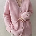 thumbnail image 5 of Suéter de mujer de gran tamaño, chaqueta tipo cárdigan, suéter holgado y cálido para otoño e invierno, suéteres de punto informales para mujer, prendas de vestir exteriores 4XL, 5 of 5