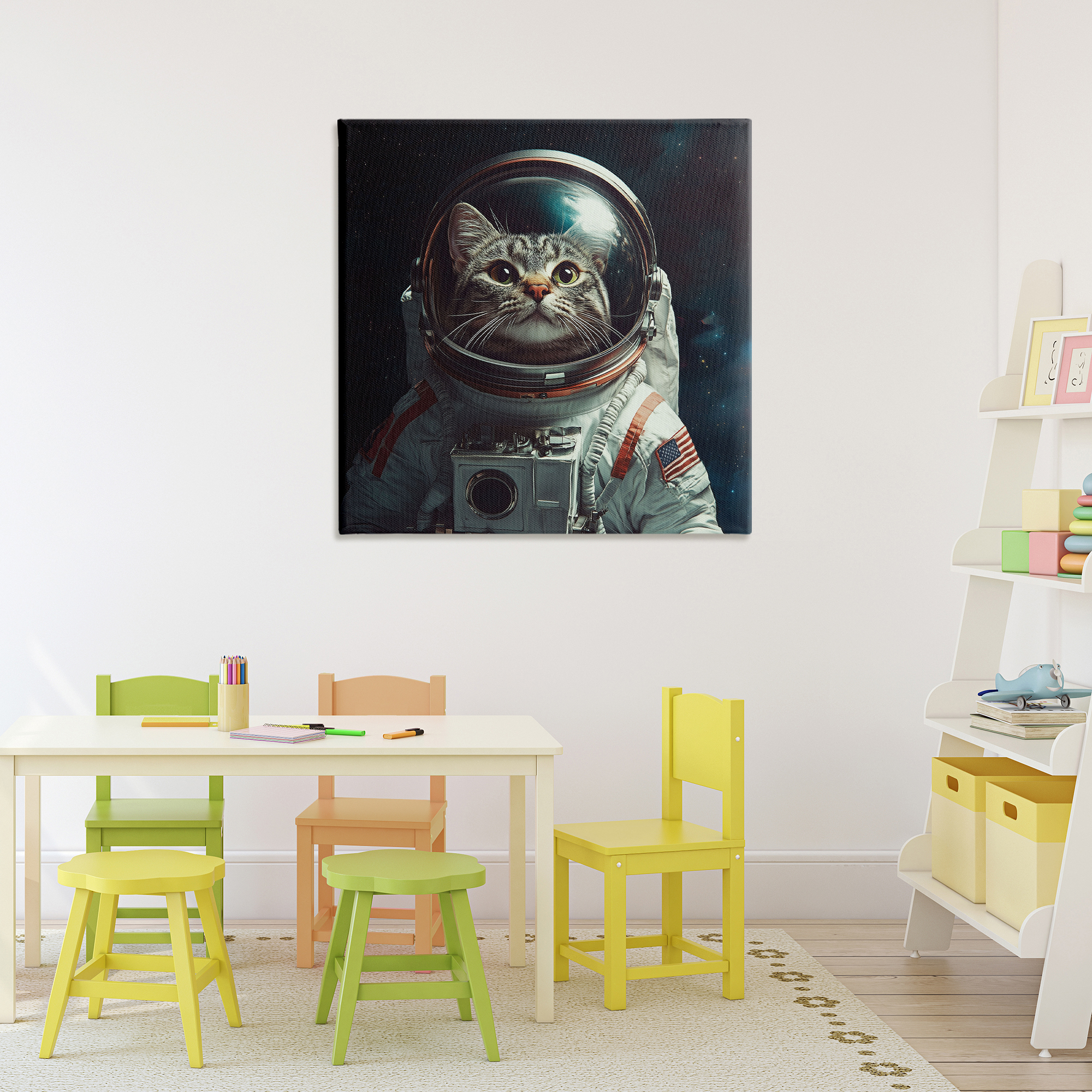 Catstronaut Cat Astronaut Canvas Wall Art, design by Jim Baldwin