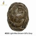 thumbnail image 2 of Lyrical Hair Toupee for Men Fine Mono Mens Toupee Human Hair Replacement Systems Monofilament with NPU Hairpiece for Man Black Brown Blonde Gray Hair Wig Unit, 2 of 6