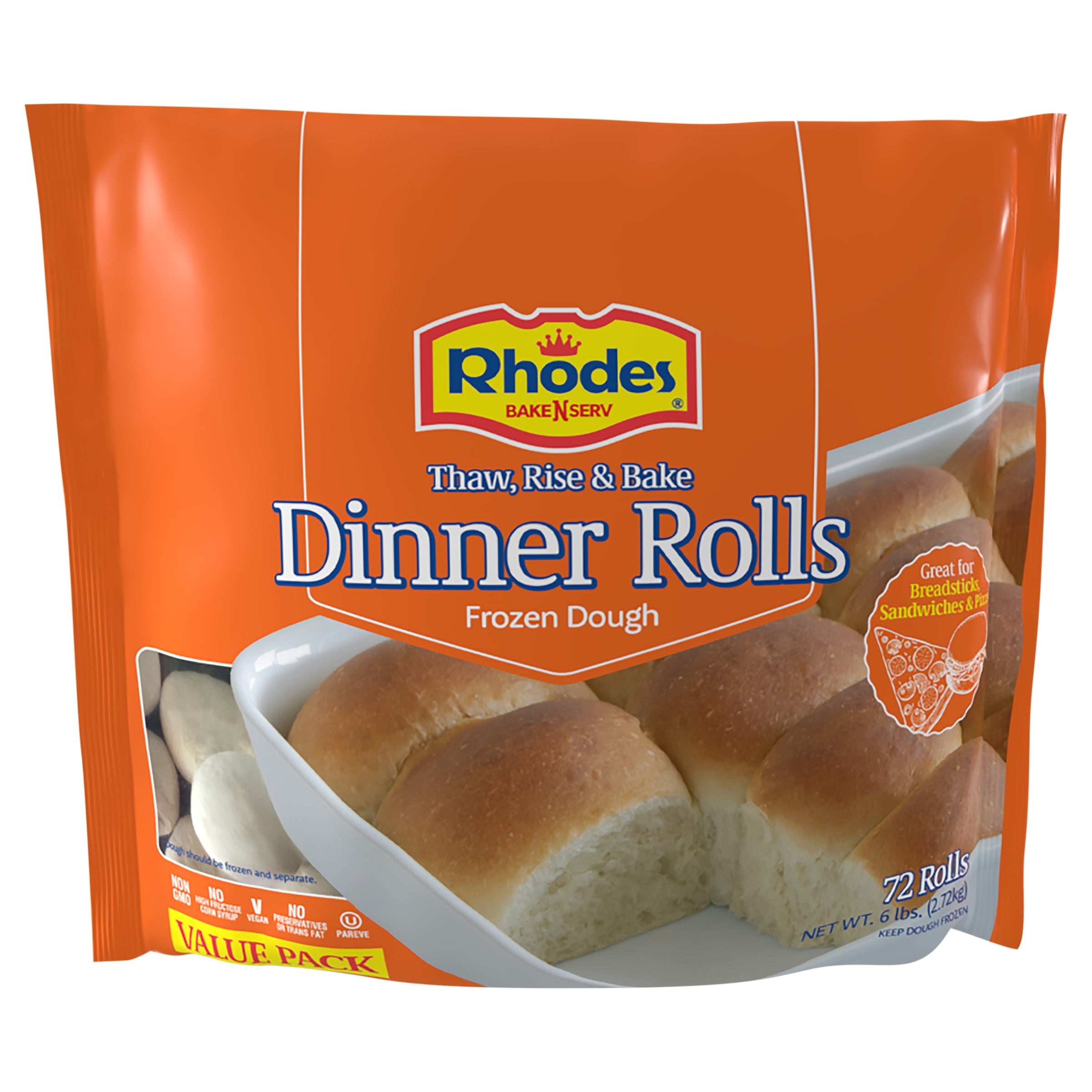 Rhodes Bake N Serv® Yeast Dinner Rolls 6 Lbs Bag 72 White Dinner Rolls Frozen