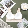 thumbnail image 4 of Bandeau Bra Women Fashion Bra Solid Vest Camisole Breathable Push Up Tops Underwear V-Neck Pullover Bra Feature Hook and Eye Closure Longline Bra Style Y-94 , Beige, 4 of 8