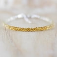 thumbnail image 3 of Citrine 3.5mm Round Shape Faceted Cut Beads 7 inch Adjustable Silver Plated Clasp Bracelet for men, women, unisex. Link Chain Stacking Bracelet.|LINK_02193, 3 of 4