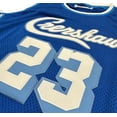 thumbnail image 3 of LeBron James X Nipsey Hustle Crenshaw Men's Headgear Classics Baseball Jersey (Small, Blue), 3 of 5