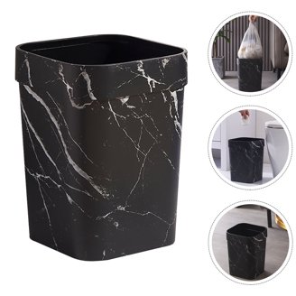 Navy Blue Ceramic Bathroom Accessories Set - 5 Piece Soap Dispenser, Toothbrush Holder & Trash Can