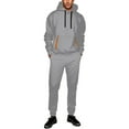 thumbnail image 2 of SGMVNU Mens Tracksuit Set Men's Hooded Sweatshirt Heavyweight Pullover With Front Pocket For Workout Wear And Outdoor Activities Workout Gym Jogging Sweat Suits(Light Gray, 3XL), 2 of 6