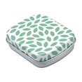 thumbnail image 2 of Luzkey Small Tin Can Container with Lid, Multifunctional Rectangular Empty Storage Box, Tin Can with Metal Hinges for Candy, Jewelry, Green Leaf, 2 of 7