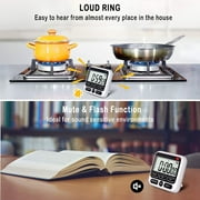 Digital Kitchen Timer, Cooking Countdown Clock with Large LCD Display, Loud Alarm and Strong Timer