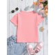 thumbnail image 2 of Camiseta estampada "Girl Just Smile" con un adorable gatito blanco para niña. Camisa informal de manga corta de algodón suave con lazo rosa y diseño de corazones y estrellas. Ideal para primavera, ve, 2 of 6