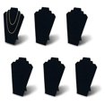 thumbnail image 1 of 6 piezas/paquete 12.5 pulgadas Caballete para collar de terciopelo negro Organizador de joyas Soporte de exhibición con refuerzo, 1 of 5