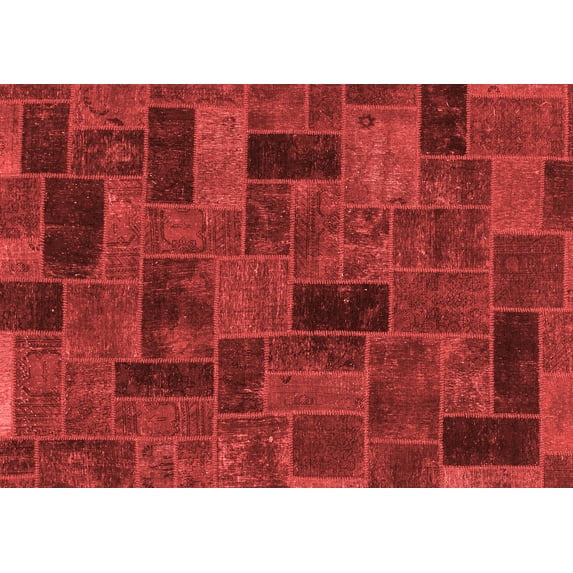 Ahgly Company Machine Washable Indoor Rectangle Abstract Red Modern Area Rugs, 8' x 12'
