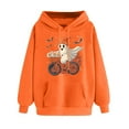 thumbnail image 3 of Halloween Womens Hoodies Cute Ghost Graphic Printed Hooded Sweatshirts Casual Loose Fleece Jacket 2025 Fall Halloween Costume Long Sleeve Sweaters Pullover with Pocket, 3 of 4