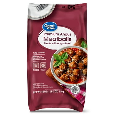 Great Value Premium Angus Meatballs, 18 oz (Frozen)
