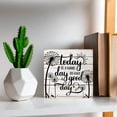 thumbnail image 4 of Zomyto 5"x5" Dandelion Today Is a Good Day To Have a Good Day Wooden Box Sign Small Centerpieces for Shelf, 4 of 6