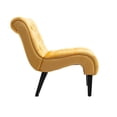 thumbnail image 4 of Modern Accent Chair,Upholstered Single Sofa Chair with Soft Back and Wood Legs,Curved Backrest Casual Fabric Chairs for for Bedroom Living Room Office,Mustard, 4 of 7