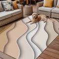 thumbnail image 4 of 3' x 5' Outdoor Rug, Beige Ombre Outdoor Washable Rug Large Floor Carpet, Modern Geometric Abstract Aesthetic Cream Non Shedding Area Rug for Outside Patio RV Porch Deck Balcony Camping Living Room, 4 of 9