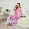 thumbnail image 3 of Tutolipy Cherry Blossom Printed Women Nightgowns V Neck Sleepwear Long Sleeve Nightshirts Breathable Loungewear for Home, 2XL, 3 of 7