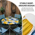 thumbnail image 2 of Lemon Round Tablecloth for 36-44 Inch Tables, Fitted Table Cover with Elastic Edge, Watercolor Blue Yellow Branch Summer Spring Waterproof Outdoor Table Cloth Protector for Patio Garden Dinner Picnic, 2 of 9