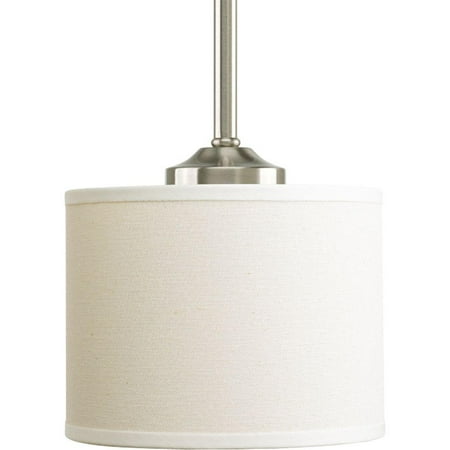 

Progress Lighting Inspire Collection 6.5 in. 1-Light Brushed Nickel Mini Pendant with Beige Linen Shade (NEW OPEN BOX)