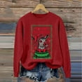 thumbnail image 6 of Karight Ugly Christmas Sweaters for Women, Santa Graphic Crewneck Long Sleeves Knit Pullover Tops Soft Warm Sweatshirts, 6 of 9