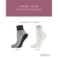 thumbnail image 2 of MeMoi Metallic Stripe Fishnet Ankle Sock - Womens - Female, One Size, Black, 2 of 7