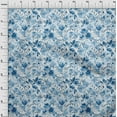 thumbnail image 4 of oneOone Polyester Spandex Teal Blue Fabric Floral Diy Clothing Quilting Fabric Print Fabric By Yard 56 Inch Wide-4F, 4 of 6