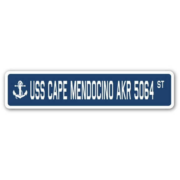 USS CAPE MENDOCINO AKR 5064 Street Sign us navy ship veteran sailor gift