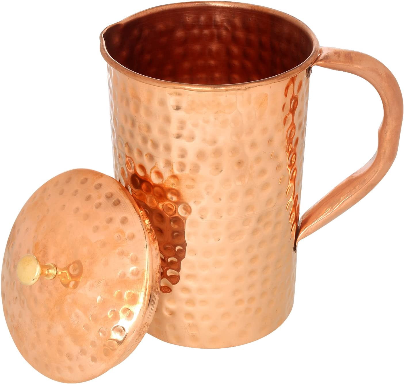 Zap Impex Pure Copper Hammered Jug With Lid For The Benefits Copper Water Pitcher Fluid Ounce 54 Oz