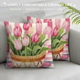 thumbnail image 3 of JEUXUS  Pink Tulip Pillow Covers Love Heart Truck Valentines Day Throw Pillows Decorative Cushion Cases Valentine Decorations, 3 of 5