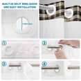 thumbnail image 4 of No Hook Shower Curtain, Spring Flowers Shower Curtains for Bathroom with See Through Top Window, Farmhouse Vintage Black Plaid Wood Grain Waterproof & Washable Bath Curtain Extra Long 72"x84", 4 of 9