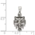 thumbnail image 3 of Sterling Silver Antiqued Mini INRI Crucifix Pendant Solid Flat back Artisan Timeless Handcrafted Celebrate milestones with style and brilliance, 3 of 4