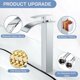 thumbnail image 2 of CHAO Grifo para lavabo en cascada alto y moderno, grifo para baño en cascada de diseño elegante, mezclador monomando alto para lavabo en latón, agua fría y caliente disponible, grifos en cascada croma, 2 of 4