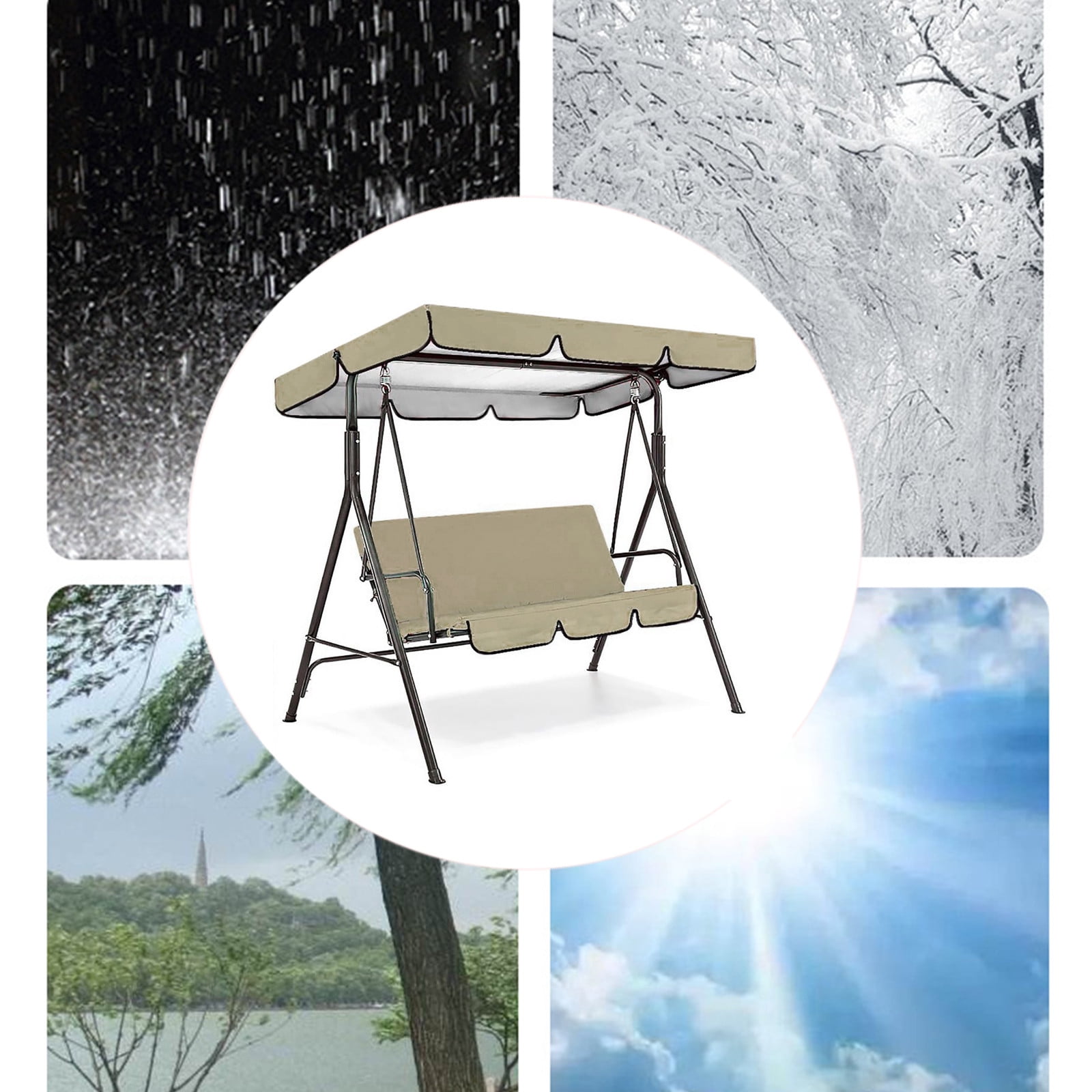 Replacement Canopy for Outdoor Swing 2 3 Seater Waterproof Patio Garden Swing Top Cover Oxford Cloth Canopy Walmart