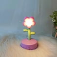 thumbnail image 7 of Small Flower Night Light, Decorative LED Table Lamp, Cute Portable Flower Lantern, Bedroom Office Dorm Decor, Touch Sensor Button, Battery Powered Mood Light, 7 of 7