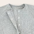 thumbnail image 6 of Ulanda Newborn Baby Boy Clothes Cotton Shirt Bodysuit Button Up Long Sleeve Romper Jumpsuit One-Piece Outfit (Grey, 12-18 Months), 6 of 9