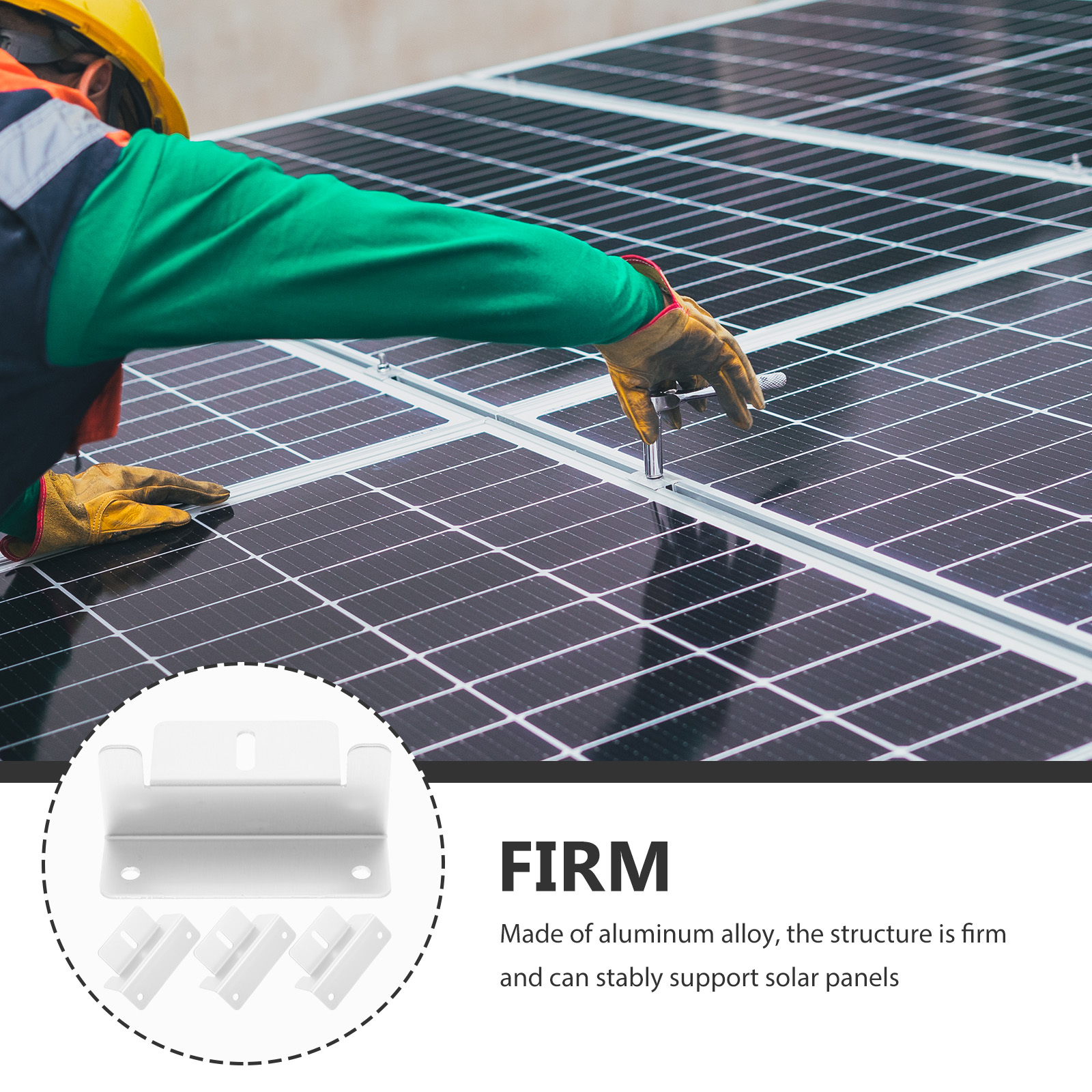 Solar Panel Stand Rack Solar Panel Support Solar Aluminum Alloy Silver 10.00X7.00X4.50CM 4 Pcs