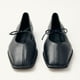 thumbnail image 5 of Zapatillas de ballet VorisVina con puntera cuadrada y cordones para mujer, color negro, 5 of 7