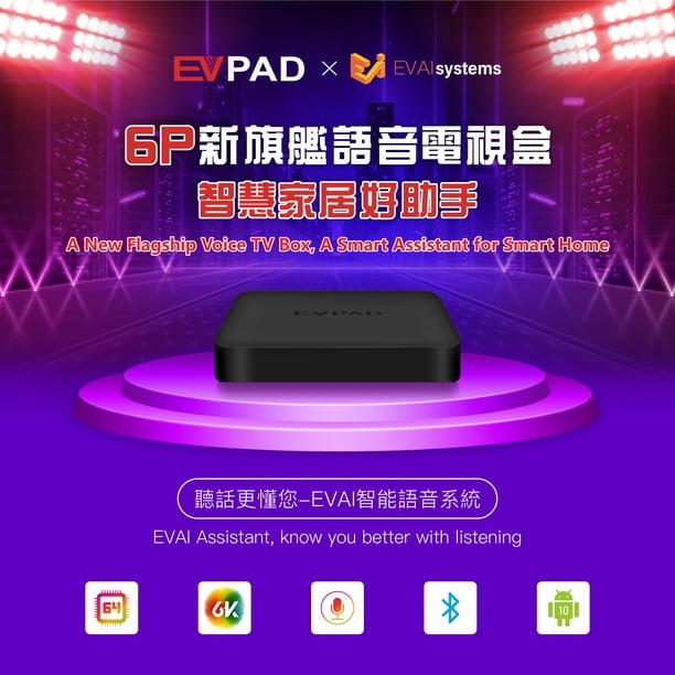 EVPAD 6P 4G RAM/64G ROM Android Tv Box Asia HK JP CN Taiwan North