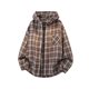 thumbnail image 1 of Ceisia Men's Loose Fit Hooded Plaid Long-Sleeve Button-Down Shirt | Casual Outdoor Shirt Gifts, 1 of 5