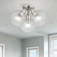 thumbnail image 2 of Livex Lighting - Downtown - 3 Light Sphere Semi-Flush Mount In Industrial, 2 of 10