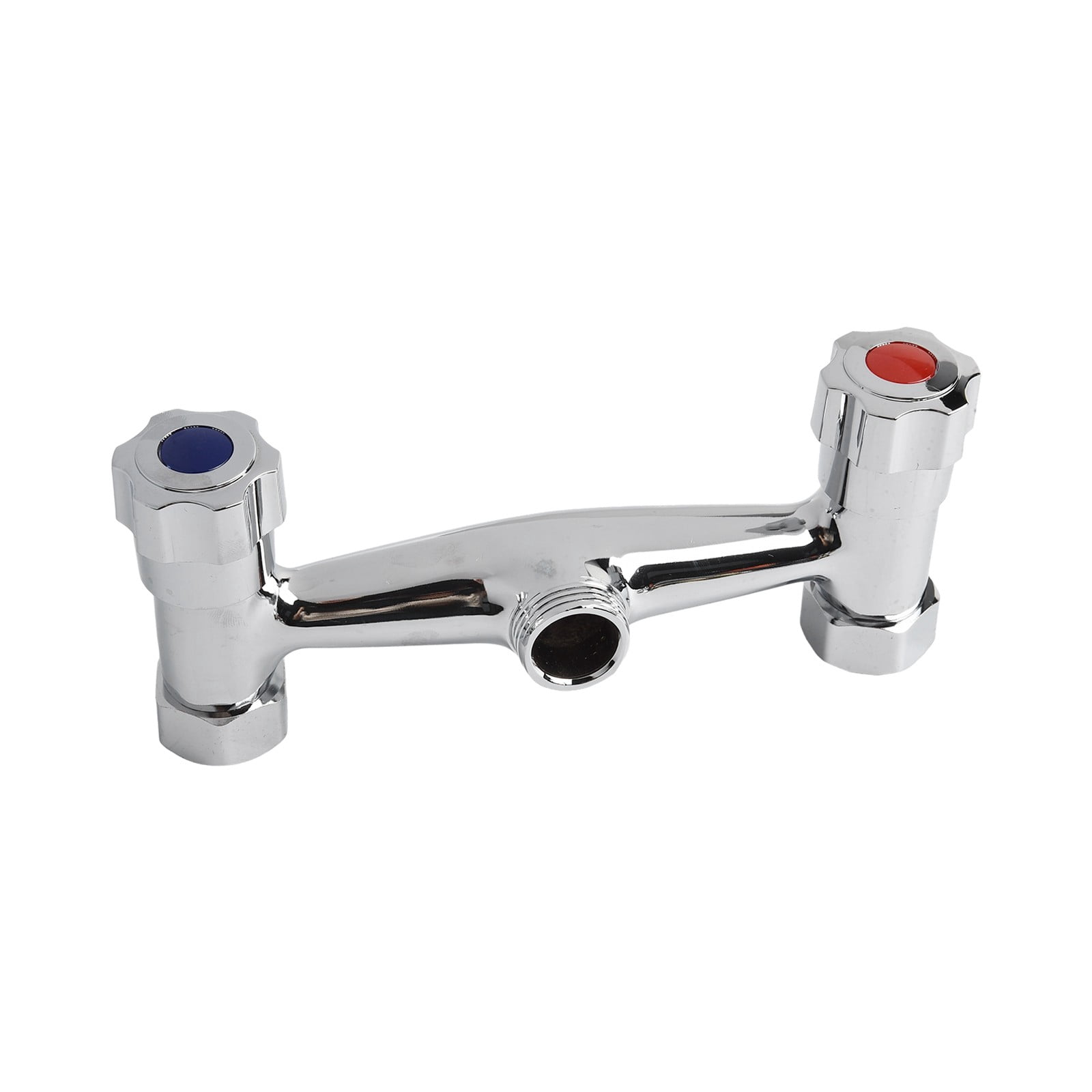 yaaqii Dual Handle Kitchen Faucet Wall-Mounted Two-Handle Sink Mixer 360° Rotatable