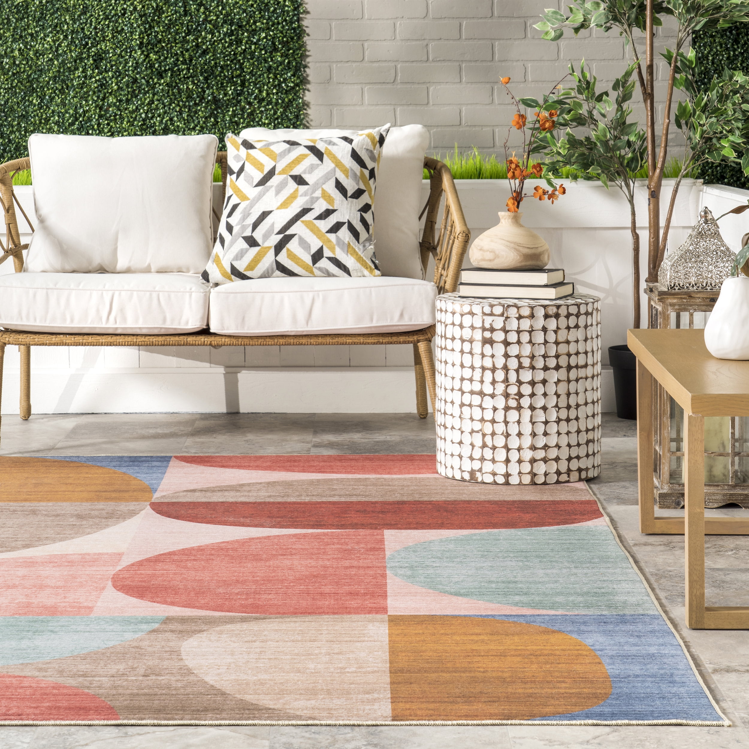 nuLOOM Lori Contemporary Machine Washable Indoor/Outdoor Area Rug, 5' x 8', Multicolor