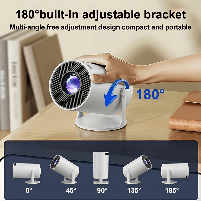 2025 Android 11 Smart Projector: 4K Decode Native 1080P, WiFi 6 & BT 5.2, Auto Keystone, Portable Home Theater Mini LED Movie Projector