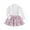 Pink, variant on Elippeo Toddler Girl 2 Piece Outfit 6 12 18 24 Months 3 4 Years Long Sleeve Tops and Houndstooth Print Skirt Set for Baby Fall Cute Clothes
