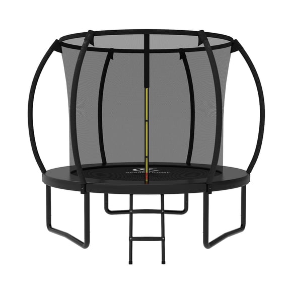 ACWARM HOME Black Trampoline 8FT for Kids and Adults with Safety Enclosure Net, Anti-Rust