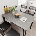 thumbnail image 2 of 5-piece dining set para 4: small square dinette con oak mesa y 4 forrado sillas, perfect para compact kitchens y dining rooms, 2 of 7