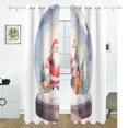 thumbnail image 2 of Christmas Trees Santa Claus Crystal Ball Black Out Curtains 72 Inch Length Curtains for Sliding Glass Doors Bedroom Living Room 2 Pack, 2 of 6