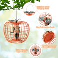 thumbnail image 6 of Costway Squirrel-Proof Pumpkin Bird Feeder with Cage 4 Metal Ports 4 Perches Drainage Hole Orange, 6 of 10