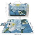 thumbnail image 2 of Awypu Flowers Square Outdoor Picnic Mat Sand Proof and Waterproof Portable Beach Mat for Camping, Park, Beach, Grass, Outdoor 58.3x58.3in, 2 of 6