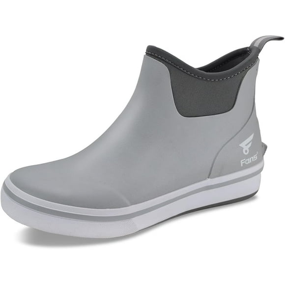 8 Fans Mens Deck Boots, Waterproof Rubber Rain Boots, Anti-slip Fishing Booties, Short Ankle Shoes for Boating, Outdoor